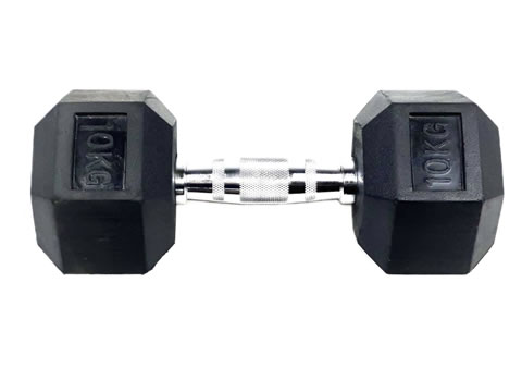 Rubber Hex Dumbbell 10kg